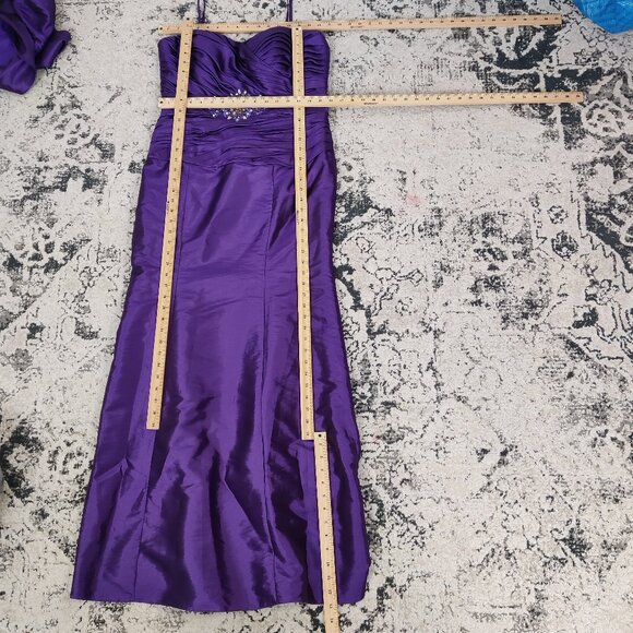 Sukhmani Designs Women's Satin Prom Dress Size 12 Purple NEW Party Graduation - Picture 8 of 16
